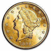 1898-S $20 Liberty Gold Double Eagle BU