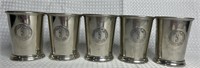 5 Commonwealth Of KY English Pewter Julep Cups