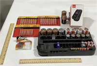 Battery organizer w/ batteries & Verizon flip