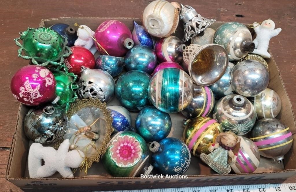 Box vintage Christmas ornaments