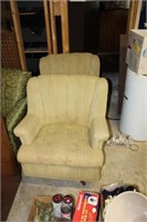 Pair of MCM Upholstered Chairs (as found)