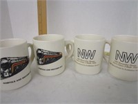 Set of 4 Norfolk & Western Railroad 611 Coffee