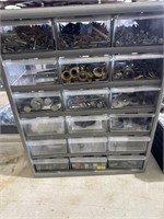 PARTS BIN WITH ASSORTED NUTS AND BOLTS