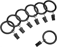 (N) Amazon Basics Curtain Rod Clip Rings for 1" R