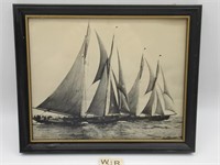 "SCHOONERS RACING"  MACASKILL PRINT