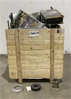 Crate of Assorted Radiators and Metal Parts-