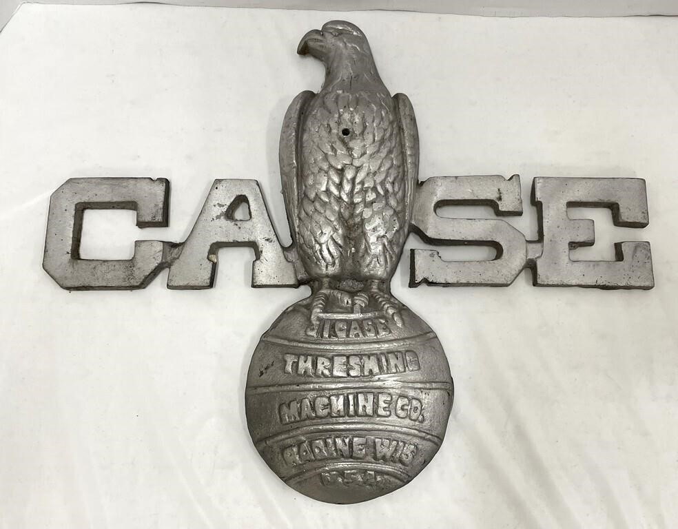 Vintage JL Case Eagle Threshing Machine Co. Sign