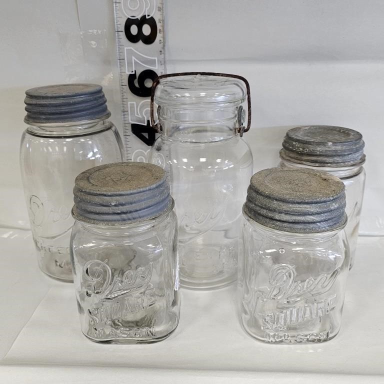 Assorted Drey Canning Jars wtih lids