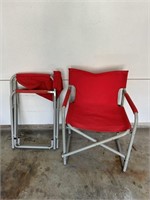 2 Red Fold Out Chairs