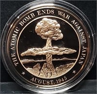 Franklin Mint 45mm Bronze US History Medal 1945