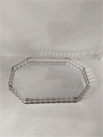 Octagon Lucite Rim Mirror Dresser Tray U15B