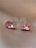 Earrings for Women- Rhinestone Heart Birthday