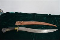 Negrito Bolo, Sword W/ Leather Scabbard 23"