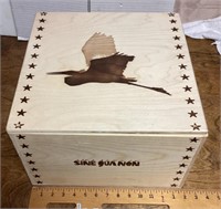 Wooden wine crate -- 9" tall