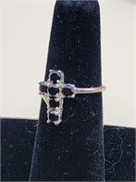 Thai Black Cross Ring 925 Silver Size 6