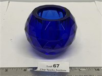 Signed Oleg Cassinni Blue Crystal Votive