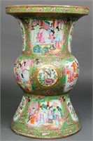 Chinese Export Rose Medallion Porcelain Gu Vase