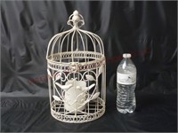 Decorative Metal Bird Cage w Flameless Candle