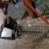 WIRE BASKET AND RUBBER BOOTS