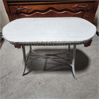 Antique wicker sofa/entry table