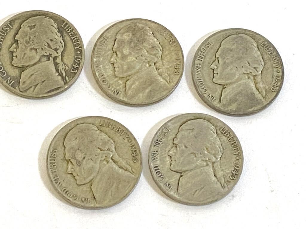 Silver War Nickel LOT of 5 Coins All 40% Silver