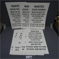 WANTED Good Woman Cardboard Signs