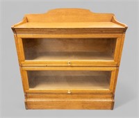 EARLY 20th CEN. (2)-SECTION OAK BARRISTER BOOKCASE