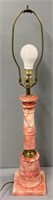 Pink Marble & Brass Table Lamp