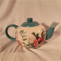 Pioneer Woman Garden Teapot Turquoise floral
