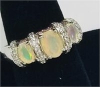 Sterling Silver Opal ring sz 10