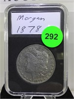 Silver Morgan Dollar cased 1878