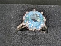 STERLING & BLUE TOPAZ RING