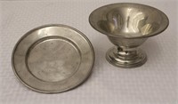 Pewter Candy Dish and Saucer
