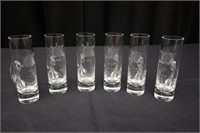 6 Crystal Amaretto Glasses
