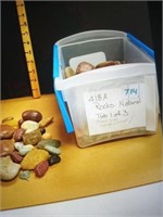 Small tub of various size natural rocks