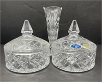 Bohemia Czech Republic Lead Crystal Candy Dishes