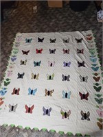 Hand stitched butterfly quilt