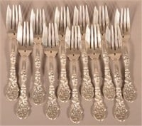 11 Gorham "Versailles" Sterling Dessert Forks.