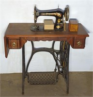 (L) Vtg Singer Sewing Machine Desk w/ Pedal