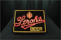 Stroh's Beer Lit Sign