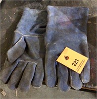 Blue Leather Used Gloves welding