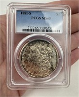 1881 S Morgan Silver Dollar PCGS MS65 Toned