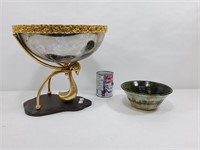 Vasque en métal sur pied /bol en céramique
