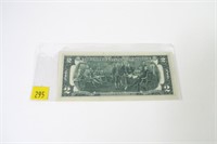 $2 Federal Reserve star note, low serial number,