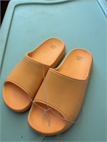 womens size 6 orange slide sandals wild fable