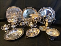 Assorted silver plated pieces