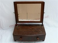 Antique Shaving Mirror w Drawer & Contents