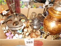 Metal Coffee Pot, Metal Basket, Silver Items,