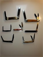 7 knives Case XX, JA Henckels, Parker Frost, Buck