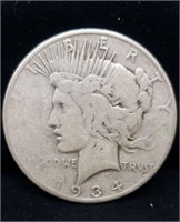 1934 Peace Silver Dollar.